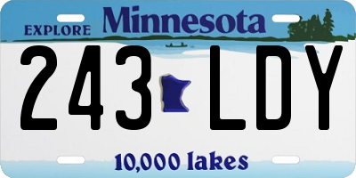 MN license plate 243LDY