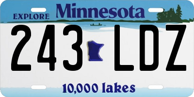 MN license plate 243LDZ