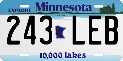MN license plate 243LEB