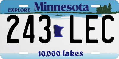 MN license plate 243LEC