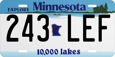 MN license plate 243LEF