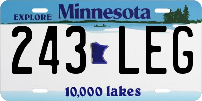 MN license plate 243LEG