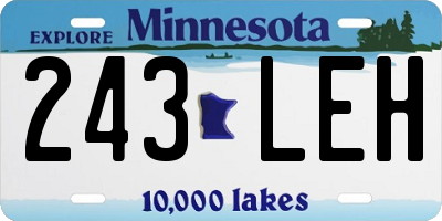 MN license plate 243LEH