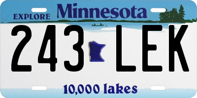 MN license plate 243LEK