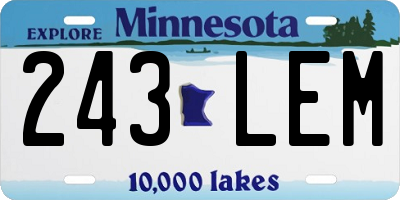 MN license plate 243LEM