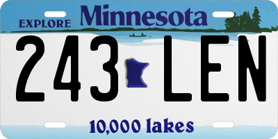 MN license plate 243LEN