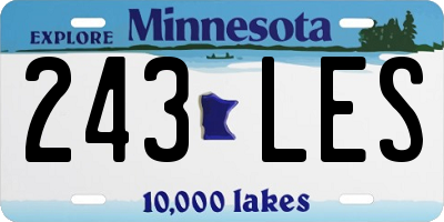 MN license plate 243LES