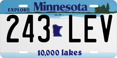 MN license plate 243LEV