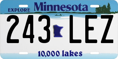 MN license plate 243LEZ