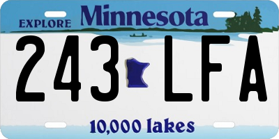 MN license plate 243LFA