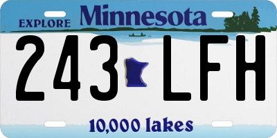 MN license plate 243LFH