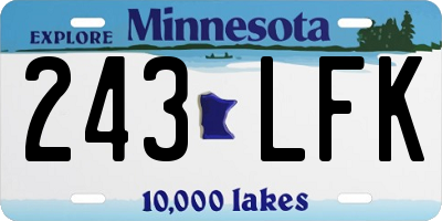 MN license plate 243LFK