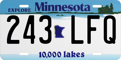 MN license plate 243LFQ