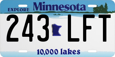 MN license plate 243LFT