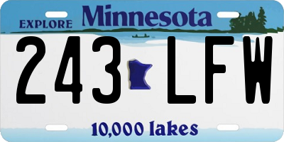 MN license plate 243LFW