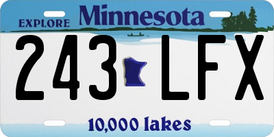 MN license plate 243LFX