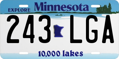 MN license plate 243LGA