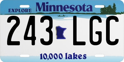 MN license plate 243LGC