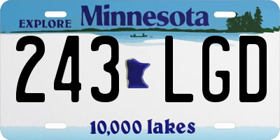 MN license plate 243LGD