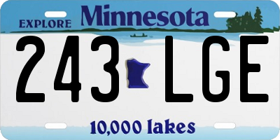 MN license plate 243LGE