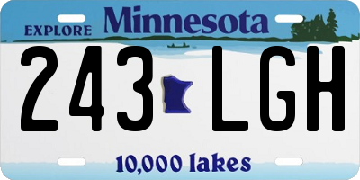 MN license plate 243LGH