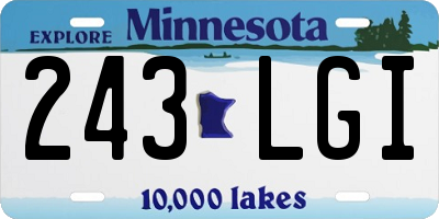 MN license plate 243LGI