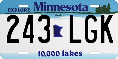 MN license plate 243LGK