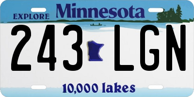 MN license plate 243LGN