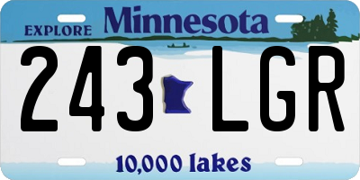 MN license plate 243LGR