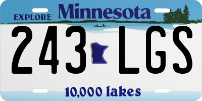 MN license plate 243LGS