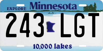 MN license plate 243LGT