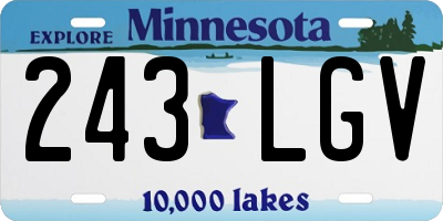 MN license plate 243LGV