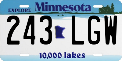 MN license plate 243LGW