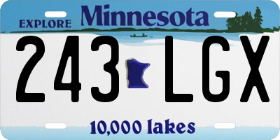 MN license plate 243LGX