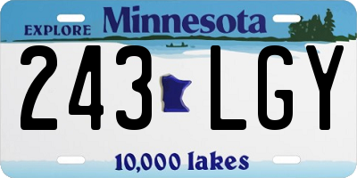 MN license plate 243LGY