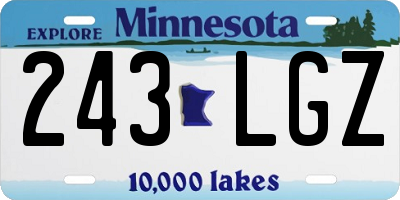 MN license plate 243LGZ