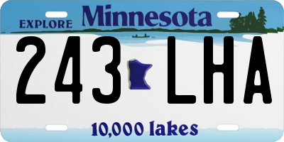 MN license plate 243LHA