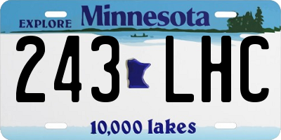 MN license plate 243LHC