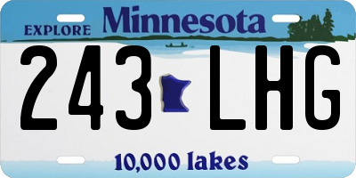 MN license plate 243LHG