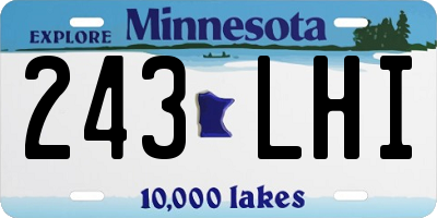 MN license plate 243LHI
