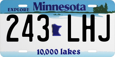 MN license plate 243LHJ