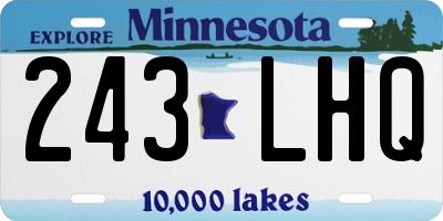 MN license plate 243LHQ