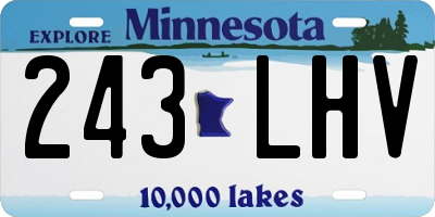 MN license plate 243LHV