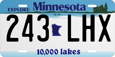 MN license plate 243LHX
