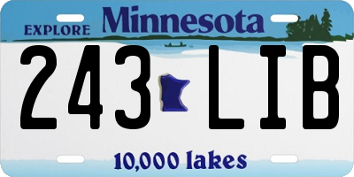 MN license plate 243LIB