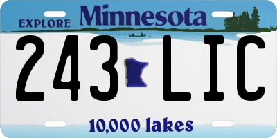 MN license plate 243LIC