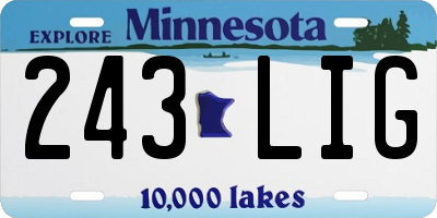MN license plate 243LIG