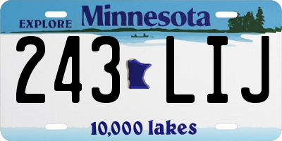 MN license plate 243LIJ