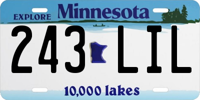 MN license plate 243LIL