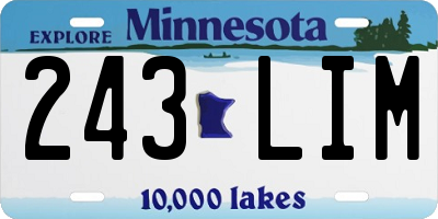 MN license plate 243LIM